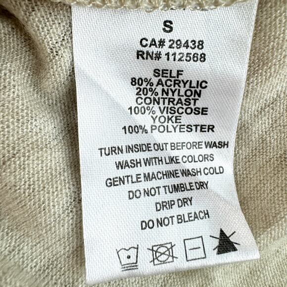 Miss Me Womens Pieced Cardigan Sweater Size S Style MDJ246L Embroider Natural - Picture 9 of 10